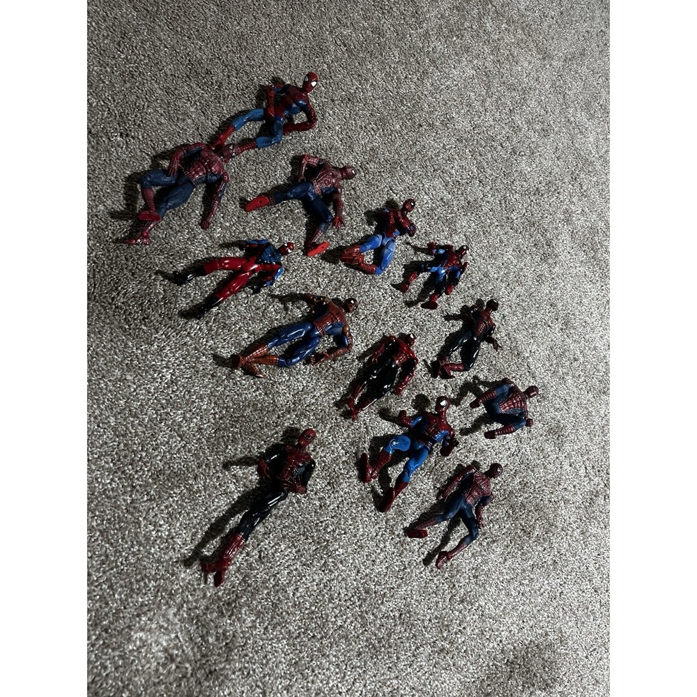Lot of 13 Vintage 90's Spider Man Toy Biz Marvel Various Conditions